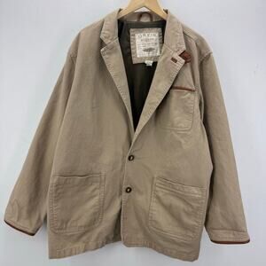 Orvis Zambezi Twill Safari Jacket Hunting Travel Blazer Khaki Tan Men's Size 44
